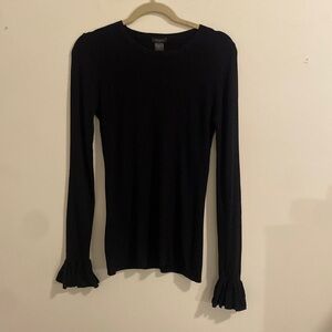 Ann Taylor Factory Black Ribbed Sweater